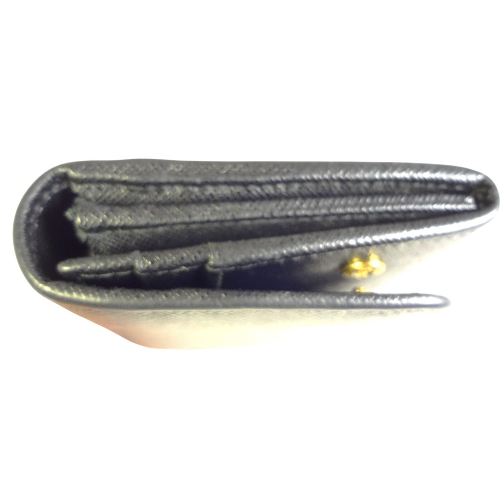PRADA Black SLG Saffiano Leather Flap Long Wallet ID Holder Chain Includes COA - Picture 15 of 16